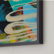 "Profound Blue and Green Series 2" - Art Print in Turquoise by Angela Simeone - Frame Close-up