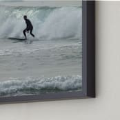 "Venice Beach Surfer, USA" - Art Print in Sky Blue by Annie Seaton - Frame Close-up