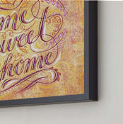 "Home Sweet Home Lettering" - Art Print in Yellow by Elaine Stephenson - Frame Close-up