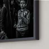 "A kid's sorrow" - Art Print in Black and White by Arash Fattahi Acosta - Frame Close-up