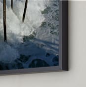 "Crashing Wave" - Art Print in Ocean Blue by AJD - Frame Close-up