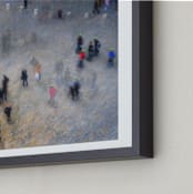 "Tourists" - Art Print in Blue Gray by Andy Mars - Frame Close-up