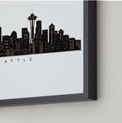 "Seattle Cityscape" - Art Print in /black by Hooray Creative - Frame Close-up