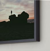 "Lookout" - Art Print in Sea Blue by Christian Florin - Frame Close-up