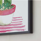 "The Stripped Cactus" - Art Print in Hot Pink by Kelsey McNatt - Frame Close-up