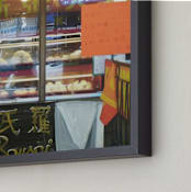 "Chinatown window, Toronto" - Art Print in Acid Green by Annie Seaton - Frame Close-up