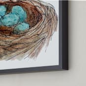 "Bird's Nest" - Art Print in Robin's Egg Blue by Haley Moore - Frame Close-up