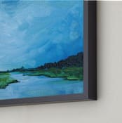 "Calm Blues" - Art Print in Reflection Blue by The Tattered Traveler - Frame Close-up