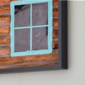 "Broken Window" - Art Print in Weathered wood by Leslie Le Coq - Frame Close-up