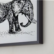 "A pregnant elephant" - Art Print in black and white by XL - Frame Close-up