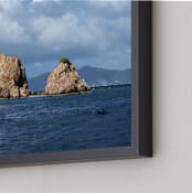 "Land Ahoy!" - Art Print in Ocean Blue by Hannah Graham - Frame Close-up
