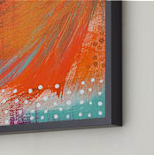 "Road Runner" - Art Print in Tangerine Orange by Stacy Kron - Frame Close-up
