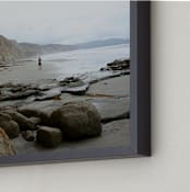"Beach Runner" - Art Print in Sandy Beige by AJD - Frame Close-up