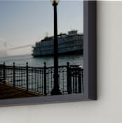"Foggy Pier" - Art Print in Black fog by AJD - Frame Close-up