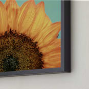 "Happiness is a Sunflower" - Art Print in Sea Green by Debra Butler - Frame Close-up