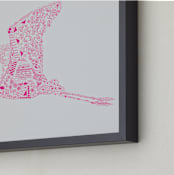 "Fuchsia Flamingo" - Art Print in Light grey by Kanika Mathur - Frame Close-up
