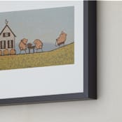 "This Little Piggy.." - Art Print in Piggy Pink by Rachel Nelson - Frame Close-up