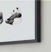"Playful pandas" - Art Print in Black by Lauren Rogoff - Frame Close-up
