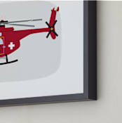 "Red Rescue Helicopter" - Art Print in Redder by Rebecca Marchese - Frame Close-up