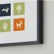 "Forest Charm Print" - Art Print in Forest Blue by TM Stationery - Frame Close-up