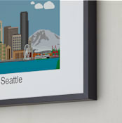 "Seattle Washington Skyline" - Art Print in Seattle Sky Blue by Nathan Poland - Frame Close-up