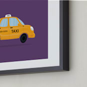"Cute Taxi Cab" - Art Print in Taxi Yellow by Nathan Poland - Frame Close-up