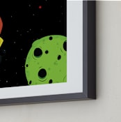 "Cute Rocket Ship" - Art Print in Cute Orange by Nathan Poland - Frame Close-up