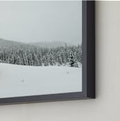 "Trees in the Snow II" - Art Print in Crow Black by Nicole Simms - Frame Close-up