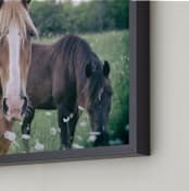 "Grazing In the Field" - Art Print in brown by Alexis Arnold - Frame Close-up