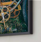 "Rusty Gears" - Art Print in brown rust by Alexis Arnold - Frame Close-up