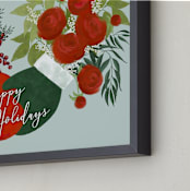 "Floral holiday mittens" - Art Print in Mint by Rosana Laiz Blursbyai - Frame Close-up