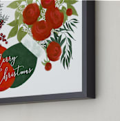 "Christmas floral mittens" - Art Print in Snow by Rosana Laiz Blursbyai - Frame Close-up