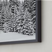 "More Trees in the Snow " - Art Print in Crow Black by Nicole Simms - Frame Close-up