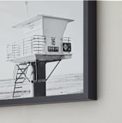 "San Elijo Beach Tower" - Art Print in gray white by Bree Madden - Frame Close-up