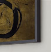"Daruma" - Art Print in Japanese Silk Screen Gold by Camille Pietrow - Frame Close-up