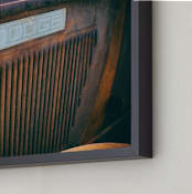 "Old Dodge" - Art Print in dark rust by Alexis Arnold - Frame Close-up