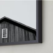"Barn Betty" - Art Print in Barn Gray by K.Short - Frame Close-up