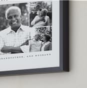 "Minimalist Obituary Print" - Custom Print in White by Jennifer Postorino - Frame Close-up