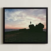 "Lookout" - Art Print in Sea Blue by Christian Florin - Framed