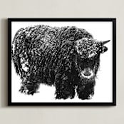 "Winter's Betray" - Art Print in Winter's blacks by Leslie Le Coq - Framed