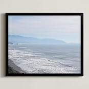 "The misty horizon" - Art Print in White-blue by NSMARK - Framed