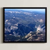 "Yosemite Valley from 14,000 Feet" - Art Print in Granite green by Jeff Vilkin - Framed