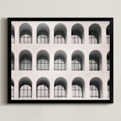 "Square Colosseum" - Art Print in Smoke gray by Remioni - Framed