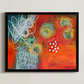 "Go Forth" - Art Print in Sky Blue by Stacy Kron - Framed