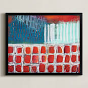 "Prosper" - Art Print in Pimento Red by Stacy Kron - Framed