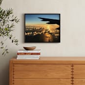 "Skies Are Blue" - Art Print in Golden Susnet by Hannah Graham - In a Room