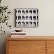 "Square Colosseum" - Art Print in Smoke gray by Remioni - In a Room