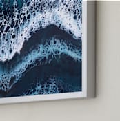 "Crash" - Art Print in Deep Blue by Christa Dominguez - Frame Close-up