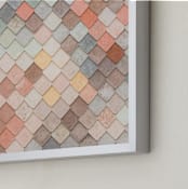 "Scales" - Art Print in Salmon by Annie Montgomery - Frame Close-up