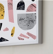 "Boats on a river" - Art Print in light and fun by Susanne Kasielke - Frame Close-up